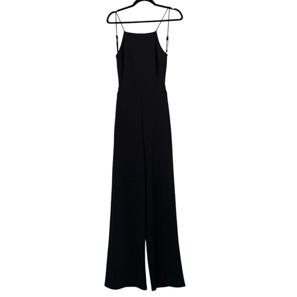 Lulus Jumpsuit Women S Black Wide Leg High Neck Strappy Open Back Sexy Going Out - Picture 1 of 14